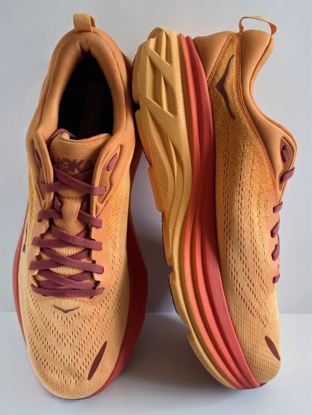 Hoka Bondi 8 Running Shoes In Amber Haze/ Sherbet, Size 10.5 - Picture 15 of 16